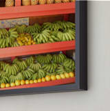 "Smoothie Stand" - Art Print in orange sunshine by Sea and Sky - Frame Close-up