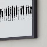 "Piano Men" - Art Print in Black and White by Vasco - Frame Close-up