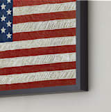 "Rustic American Flag" - Art Print in Navy Blue by Amy Marsh - Frame Close-up