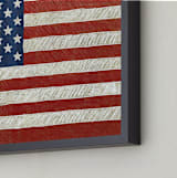 "Rustic American Flag" - Art Print in Navy Blue by Amy Marsh - Frame Close-up