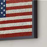 "Rustic American Flag" - Art Print in Navy Blue by Amy Marsh - Frame Close-up