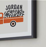 "Heavy Load" - Personalized Art Print in Tangerine by Karidy Walker - Frame Close-up