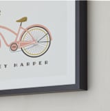"Beach Cruiser" - Personalized Art Print in Blush by Karidy Walker - Frame Close-up