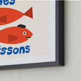 "French Fish" - Art Print in Scarlet by Morgan Kendall - Frame Close-up