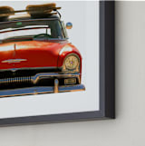 "Surfing Since 1955" - Art Print in Chili Pepper by Carole Crohan - CaroleeXpressions - Frame Close-up