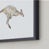 "Watercolor Leaping Kangaroo" - Art Print in Kangaroo Grey by Lauren Rogoff - Frame Close-up