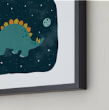 "Dinos in space 2" - Art Print in Jurassic by Annie Holmquist - Frame Close-up