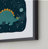 "Dinos in space 2" - Art Print in Jurassic by Annie Holmquist - Frame Close-up