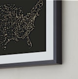 "USA Night Sky Map" - Art Print in Midnight by Jessie Steury - Frame Close-up