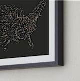 "USA Night Sky Map" - Art Print in Midnight by Jessie Steury - Frame Close-up