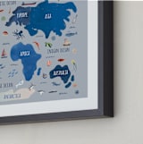 "Nautical Map" - Art Print in Soft Blue by Carrie Cantwell - Frame Close-up