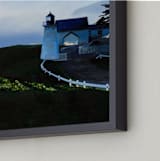 "The Light at Point Montara" - Art Print in Morning Blue by Robert Deem - Frame Close-up