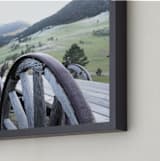"Montana Memories" - Art Print in Mountain Blue by Karen Kaul - Frame Close-up