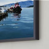 "Sausalito" - Art Print in Bay Blue by Robert Deem - Frame Close-up