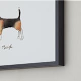 "Beagle" - Art Print in Light Brown by Megan Kelso - Frame Close-up