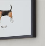 "Beagle" - Art Print in Light Brown by Megan Kelso - Frame Close-up