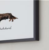 "Dachshund" - Art Print in Brown by Megan Kelso - Frame Close-up