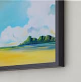 "Delta Fields" - Art Print in Aqua Blue by Megan Kelley - Frame Close-up