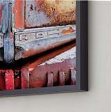 "Antique Ford" - Art Print in rusty red by Ardell McLennan - Frame Close-up