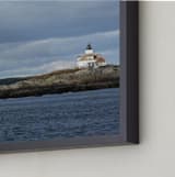 "Maine Lighthouse" - Art Print in Ocean Blue by Gray Star Design - Frame Close-up