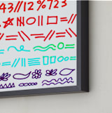 "numbers & lines" - Art Print in red by Ramoncita - Frame Close-up