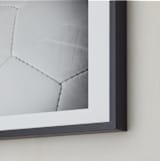 "Soccerball" - Art Print in Black and White by Jennifer Mckinnon Richman - Frame Close-up