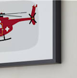 "Red Rescue Helicopter" - Art Print in Redder by Rebecca Marchese - Frame Close-up