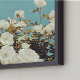 "In Bloom (Rectangular)" - Art Print in Turquoise by Amber Barkley - Frame Close-up