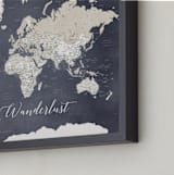 "Glynn detailed distressed world map" - Art Print in Dark muted blue by Rosana Laiz Blursbyai - Frame Close-up