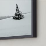 "Trees in the Snow" - Art Print in Crow Black by Nicole Simms - Frame Close-up