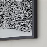 "More Trees in the Snow " - Art Print in Crow Black by Nicole Simms - Frame Close-up