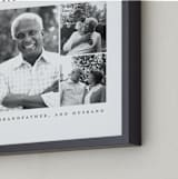 "Minimalist Obituary Print" - Custom Print in White by Jennifer Postorino - Frame Close-up