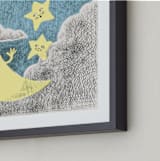 "Claire de Lune" - Art Print in Night Blue by Catilustre - Frame Close-up