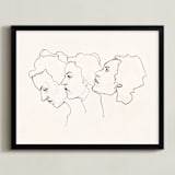 "Three Faces" - Art Print in Eggshell White by Kirsta Benedetti - Framed
