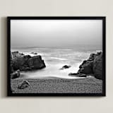 "Hidden Beach in Point Lobos, California" - Art Print in Foggy grey by NSMARK - Framed