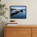 "Sausalito" - Art Print in Bay Blue by Robert Deem - In a Room