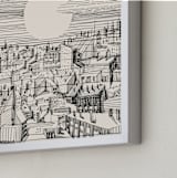 "City Blues" - Art Print in Sand by Catilustre - Frame Close-up