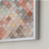 "Scales" - Art Print in Salmon by Annie Montgomery - Frame Close-up
