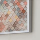 "Scales" - Art Print in Salmon by Annie Montgomery - Frame Close-up