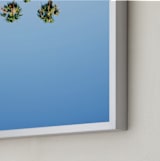 "Upside" - Art Print in Sky Blue by Kitty Seeber - Frame Close-up