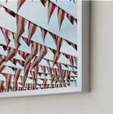 "Buntings" - Art Print in Carnival Red by KareneIsabelle - Frame Close-up