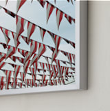 "Buntings" - Art Print in Carnival Red by KareneIsabelle - Frame Close-up