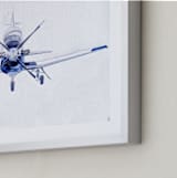 "Aim High" - Art Print in Jet Blue by Erin Lusk - Frame Close-up