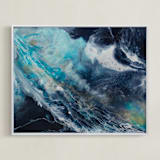 "Oceana" - Art Print in Ocean Blue by Alice Lin - Framed