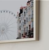 "Down the Street" - Art Print in Coastal Fog by Annie Montgomery - Frame Close-up