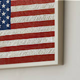 "Rustic American Flag" - Art Print in Navy Blue by Amy Marsh - Frame Close-up