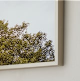 "Trees in the clouds II" - Art Print in Calm Orange by Lying on the grass - Frame Close-up