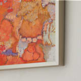"Waiting To Breathe" - Art Print in Pink and Orange by Pamela Tucker Herz - Frame Close-up
