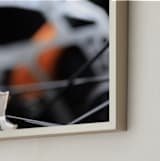 "A Clean Bike is a Fast Bike" - Art Print in burnt orange by Janie Allen - Frame Close-up