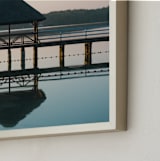 "Sunrise on the lake" - Art Print in Blue eyes by Lying on the grass - Frame Close-up